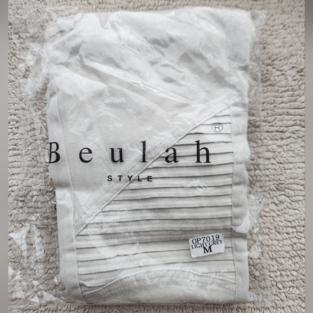 Beulah Style Moto Jeggings Skinny Leggings Pant Ankle zip in Light Grey NWT M